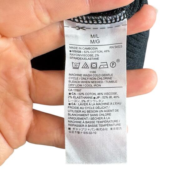 Banana Republic M/L Black Soft Knit Cowl Neck Oversized Relaxed Poncho Sweater - Picture 9 of 9